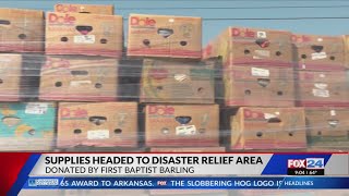 Supplies headed to disaster relief area from First Baptist Barling [upl. by Caassi238]