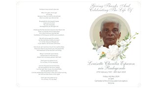 Giving Thanks And Celebrating The Life Of Louisette Cherilia Esparon Née Radegonde [upl. by Everest]