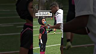 Micing up 12u players is too funny😂🤝 7v7 7v7football shorts football [upl. by Lustig]