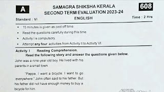 CLASS 6 English Second term evaluation question paper 202324 [upl. by Stephine]