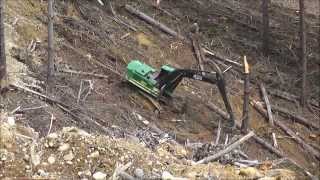 Remote Winch Assist Dozer  John Deere Felling Machine [upl. by Nnairak]