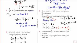 PROBLEMLER  KESİR PROBLEMLERİ  9 SINIF 3 FASİKÜL SAYFA 31 [upl. by Keele]