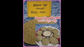 అండు కొర్రల ఇడ్లీలు  Brown top Millet Idly  Siridhanyalu  idly with Millets [upl. by Etnuhs]