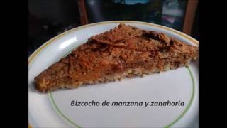 Receta de Bizcocho de manzana y zanahoria sin harina Muy sencilla y rica Como preparar paso a paso [upl. by Thenna]