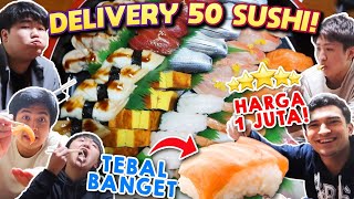 REKOR DELIVERY SUSHI TERMAHAL 50 SUSHI HARGA RP 1 JUTA [upl. by Enahpad755]