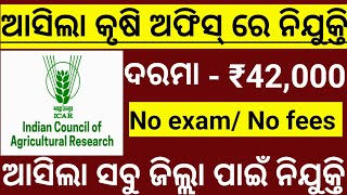 ଓଡ଼ିଶା କୃଷି ବିଭାଗ ନିଯୁକ୍ତି Agriculture Office Recruitmentjobnotificationodishaagriculturejob [upl. by Akimak25]