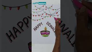 Happy Diwali Drawing  drawing diwali shorts ytshorts [upl. by Elleval]