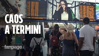 Stazione Termini circolazione ferroviaria interrotta la rabbia di pendolari e turisti [upl. by Hubie]