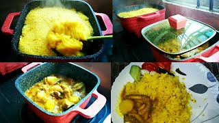 নতুন Marble Coating Fry Pan এ রান্না করলাম আজASRM Cooking Spicy Chiken Curry amp Vuna Khichuri [upl. by Wanonah837]