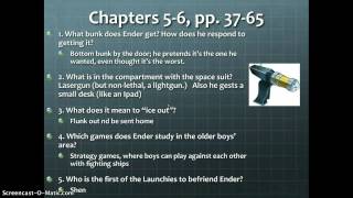 Enders Game chapters 36 Study guide questions [upl. by Ladin]