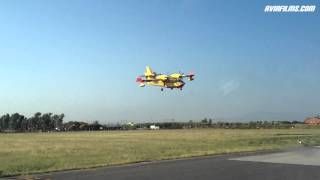 Canadair CL215 CL415 Water Bomber landing [upl. by Ellehs905]