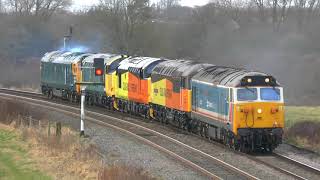 50017 pulling 56049 37521 37418 50050 Stenson 16 1 18 WWH Nottingham move [upl. by Netneuq]