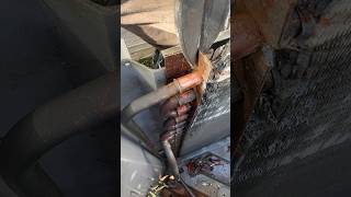 Condenser COIL LEAK Repair hvac airconditioning hvacrepair [upl. by Strickler]