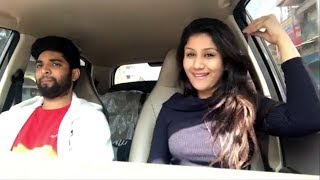 Alya Manasa Cute Dance in Car  Semba  Raja Rani Heroine  Trendy [upl. by Airotal]