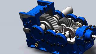 Helical GEARBOX SolidWorks  SpeedReducer Project [upl. by Kimon974]