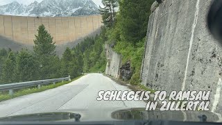 Schlegeis Stausee to Ramsau im Zillertal  driving [upl. by Ailic]