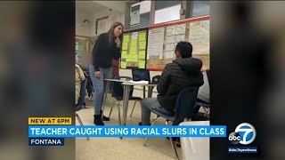 Middle school teacher in Fontana caught on video repeatedly using racial slur in class [upl. by Ninaj]