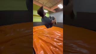 Gainer backflip on a mat gainer backflip springcity trampoline trampolinepark [upl. by Cartan]