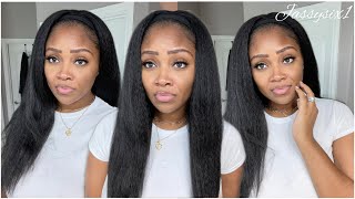 Everyday Affordable Headband Wig25 Amazon WigSynthetic Kinky Straight Wig ft YEBO Hair [upl. by Ogden]