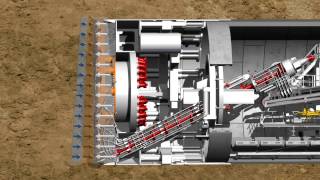 Herrenknecht Tunnel Boring Machine TBM animation [upl. by Blaseio974]