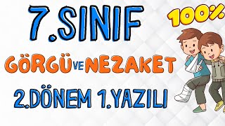 7 Sınıf Görgü Kuralları ve Nezaket Dersi 2 Dönem 1 Yazılı 2024 [upl. by Nazay]