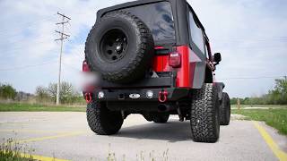 2004 Jeep TJ Banks Monster Exhaust [upl. by Myrt]