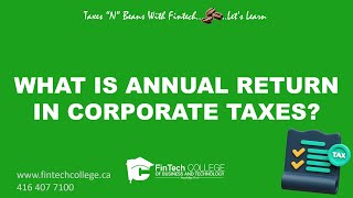 What’s an annual return in Corporate Taxes in Canada [upl. by Einoj992]