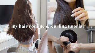 everything about my hair  my hair care routine and how I curl my hair ✨ [upl. by Darbie282]