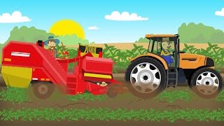 ☻ Farm Work  Growing potatoes  Fairy Tractor For Kids  Colorful Farm Vehicles and Animated Farm [upl. by Christabelle]