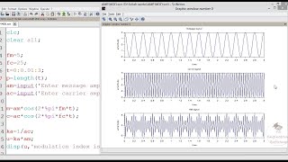 Amplitude Modulation using SCILAB  Simulation of AM amplitude modulation on SCILAB software [upl. by Kristy]