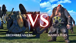 WARHAMMER III Total War  Ironbreakers VS Maneaters [upl. by Reich]