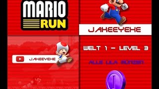 SuperMarioRun Lila Münzen  Welt 1  Level 3 [upl. by Eatnoid]