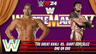 WWE 2K24  The Great Khali vs Giant Gonzalez  Wrestlemania [upl. by Iolenta]