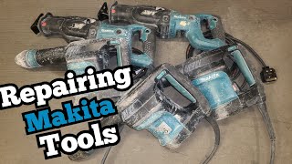 Repairing another load of Makita Power Tools JR3070 recips saws and HR0870C hammers [upl. by Nnyleimaj937]