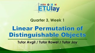 Linear Permutation of Distinguishable Objects  Grade 10 Math  Quarter 3 Week 1 [upl. by Rhoads]