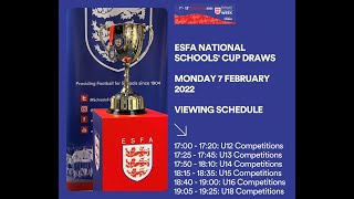 ESFA NATIONAL SCHOOLS CUP DRAWS [upl. by Buckden]