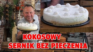 Kokosowy sernik bez pieczenia podawany mocno schłodzony  Oddaszfartucha [upl. by Raimes879]