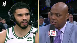 Jayson Tatum joins NBA TV Talks Game 3 Win amp 30 Series Lead vs Mavs  2024 NBA Finals [upl. by Borlow207]