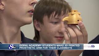 Students at Doral Academy create 3D printed prosthetic arm for their classmate [upl. by Nogaem]