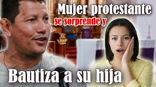 PADRE LUIS TORO hace que MUJER PROTESTANTE bautice a su hija con magistral enseñanza bíblica [upl. by Barri]