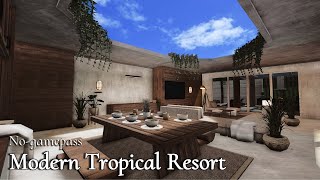 BLOXBURG Modern Tropical Resort  NoGamepass  Speedbuild  Roblox Bloxburg [upl. by Nerti]