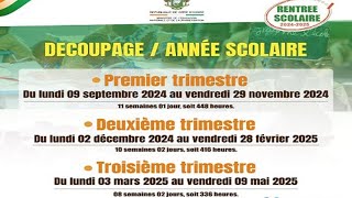 Rentrée Scolaire 20242025 Découpage De LAnnée Et Dates Des Congés Et Vacances  Conseils Utiles [upl. by Verger]