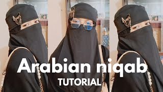 Arabian niqab tutorial ll Arabian niqab with hijab tutorial ll full coverage Arabian niqab tutorial [upl. by Alledi380]