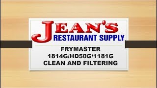 FryMaster 11814G Oil Filtration System Procedure  Jeans Restaurant Supply [upl. by See27]