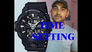 how to adjust time or Time setting G shock hindi version [upl. by Daphie]