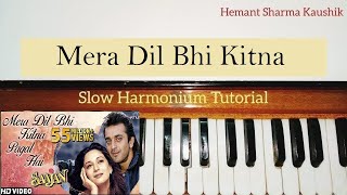 Mera Dil Bhi Kitna Pagal Hai Harmonium Tutorial  Notes Sargam  Piano [upl. by Oilasor]