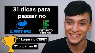 31 DICAS para PASSAR no CEFET e no IF  TÉCNICAS de ESTUDO  DIA da PROVA  PSICOLÓGICO [upl. by Pandich]