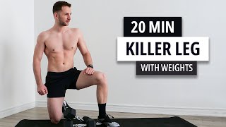 20 MIN INTENSE LEGS AND GLUTES  Lower body workout with dumbbells [upl. by Brookes]