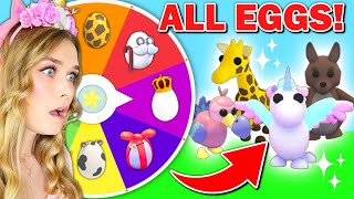 Opening EVERY EGG The MYSTERY WHEEL Lands On In Adopt Me Roblox [upl. by Eirena236]