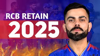 RCB Retain Players IPL 2025 MEGA AUCTIONIPL 2025 RCB Team Virat KohliFaf du plessies [upl. by Aicxela]